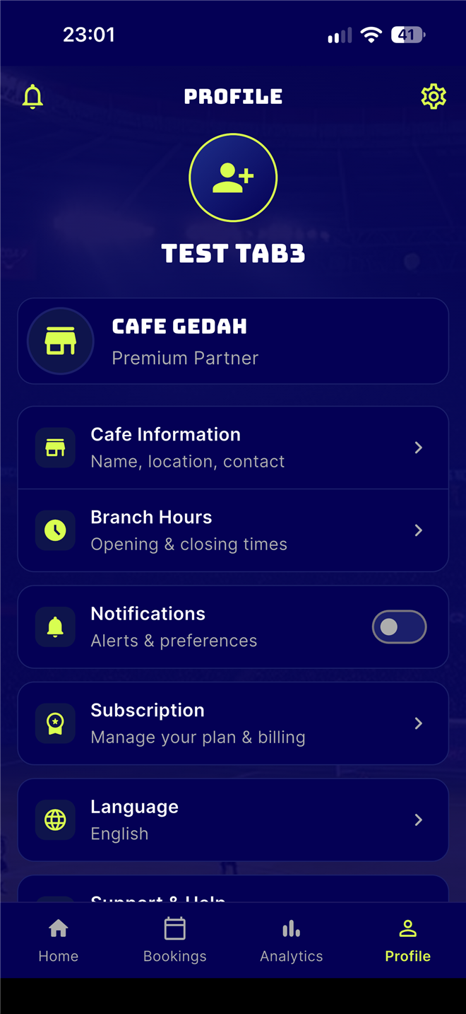 Café owner step 1
